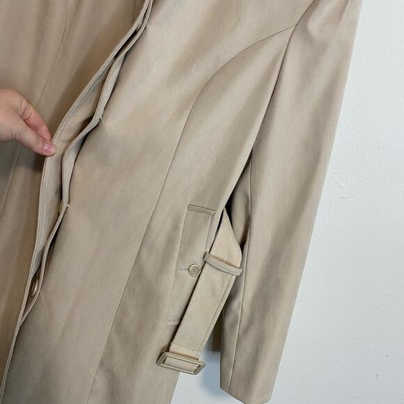 Burberrys Women's Trench Coat Vintage Novacek Lined Cream Tan Large Belted - Picture 10 of 14